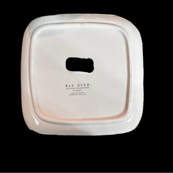 Rae Dunn Raccoon Sweaters Ceramic Square Serving Plate - Picture 2 of 5